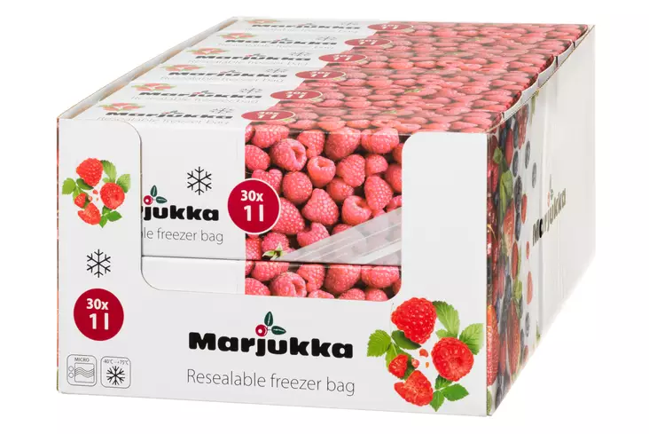 Pakastepussi avaa-sulje 1L 30kpl - Pakastuspussit ja kertakäyttörasiat - 6410416276885 - 1