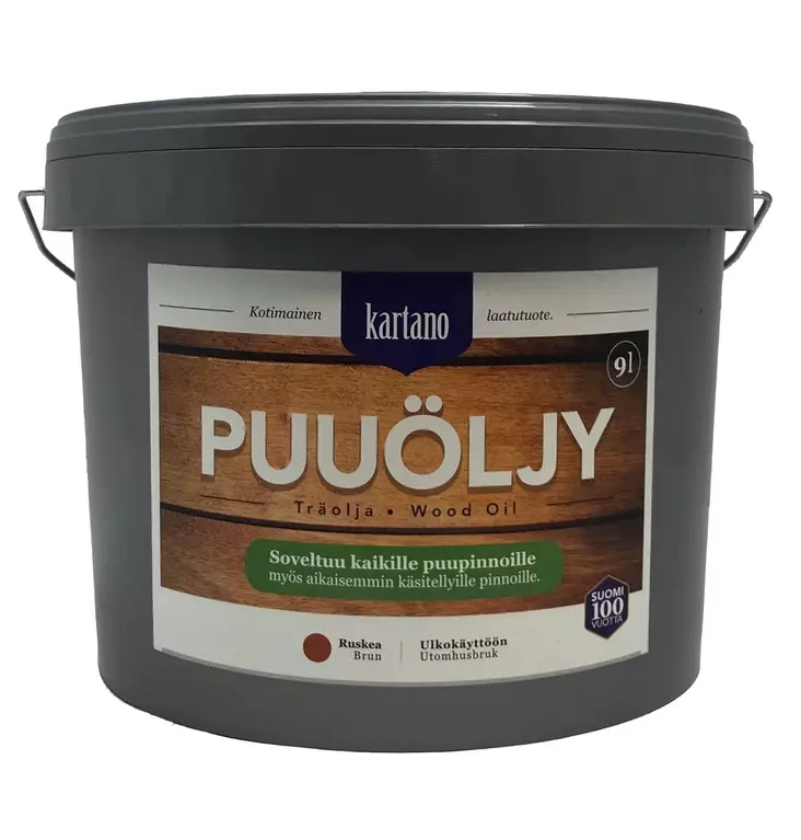 Puu=C3=B6ljy ruskea 9L Kartano - Puuöljyt ja terassin käsittely - 6438168098005 - 1