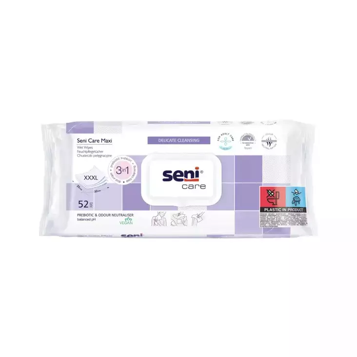 SENI CARE 3in1 KOSTEUSPYYHE 52 KPL - Intiimikosteuspyyhkeet - 5900516422455 - 1