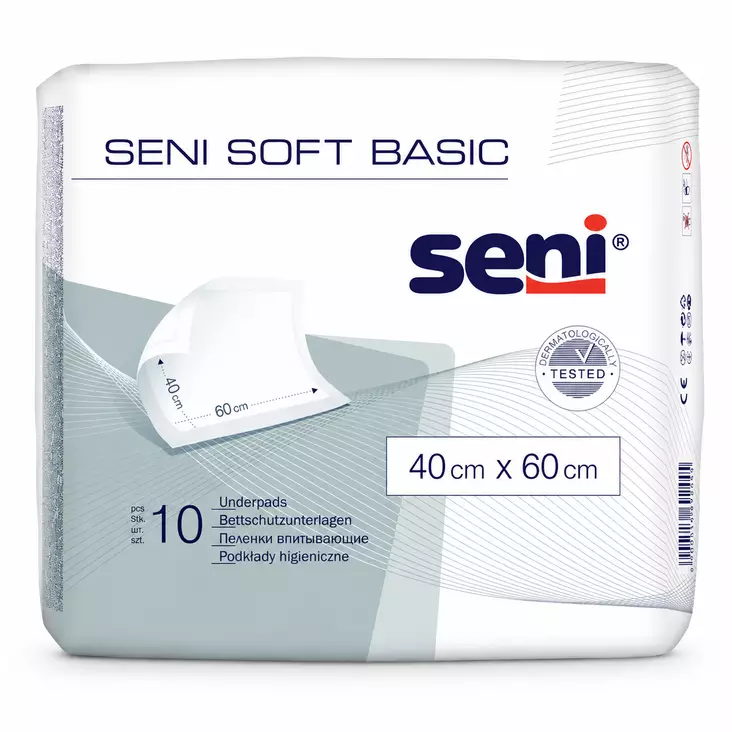 Seni Vuodesuoja Basic Soft 40x60 cm - Tamponit ja terveyssiteet - 5900516692445 - 1