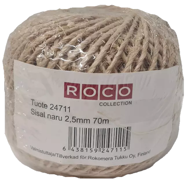 SISAL NARU 2,5 mm 70 m - Köydet ja narut - 6438159247115 - 1