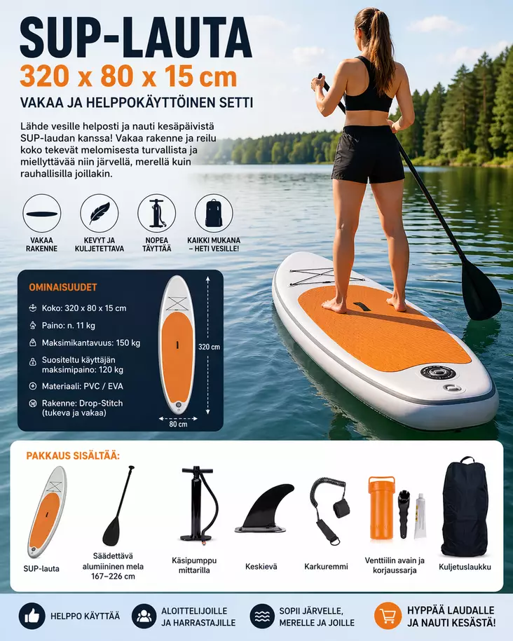 SUP LAUTASETTI 320 cm - SUP-laudat - 6438159952095 - 1