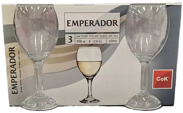 VIINILASISETTI EMPERADOR 3 kpl 34,5 cl - Juomalasit - 8435123227645 - 1