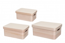 4Living Puulaatikko kannella 25x17x11 cm - Laatikot - 6410413142626 - 1