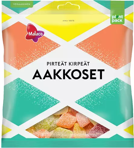 MALACO KIRPEÄT AAKKOSET 280G - Makeispussit, -patukat ja tikkarit - 6420256913796 - 1