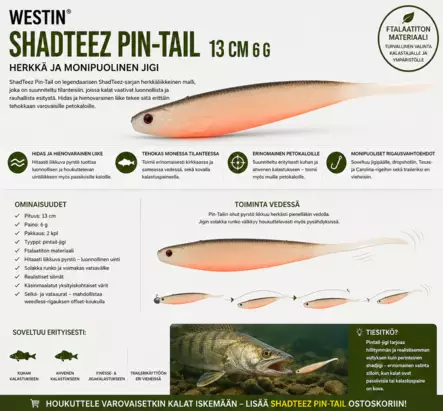 SHADTEEZ PIN-TAIL 13CM 6G HOT OLIVE 2PCS - Jigit ja jigipäät - 5707549515556 - 2