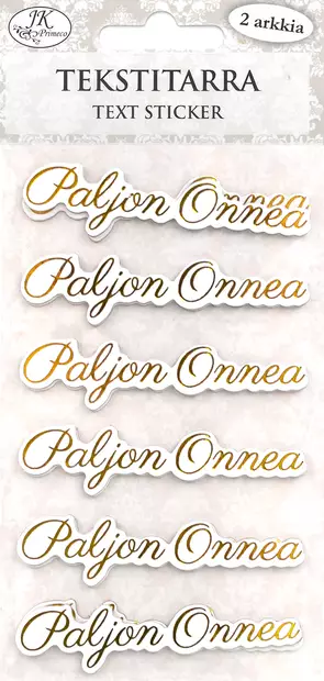 Tekstitarra Paljon onnea kulta 2ark - Tee-se-itse DIY - 6417715088546 - 2