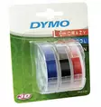 Dymo kohokirjoitinnauha, pun/sin/musta 9mm x 3m S0847750 - Sakset - 3501170847756 - 1