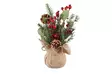 Jouluasetelma Juuttiruukussa 30 cm - Tekokukat ja -kasvit - 6410416393766 - 1