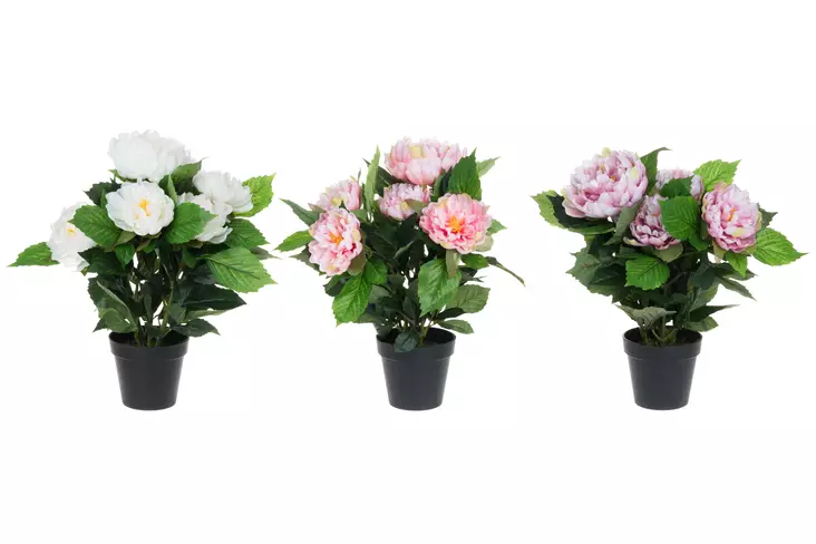 4Living Pioni ruukussa 45 cm vaaleanpunainen - Tekokukat ja -kasvit - 6410413294066 - 1