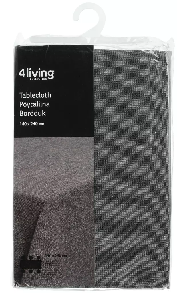 4Living Pöytäliina Palermo 140x240 cm tummanharmaa - Keittiötekstiilit - 6410416033266 - 1