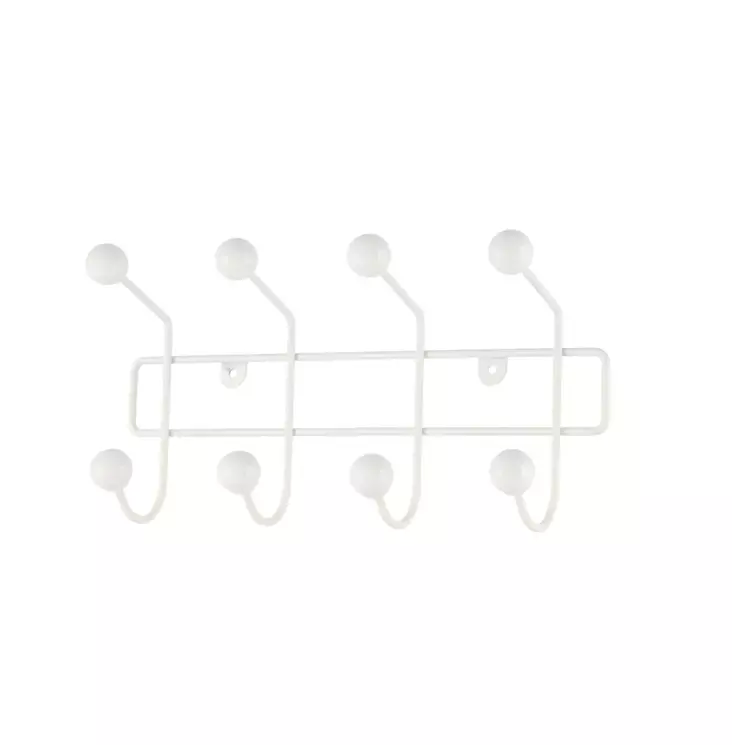 4Living Seinänaulakko Point 8 koukkua valkoinen - Vaatteiden säilyttäminen - 6410416023236 - 1
