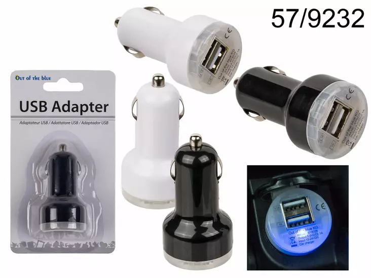 AUTOLATURI USB VALOLLA - Auton puhelintarvikkeet - 4029811347506 - 1