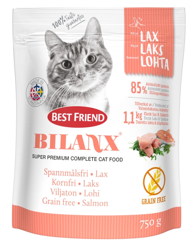 Best Friend Bilanx viljaton lohi 750 g kissan kuiva täysravinto - Kissan terveys ja erikoisravinnot - 5700551211416 - 1