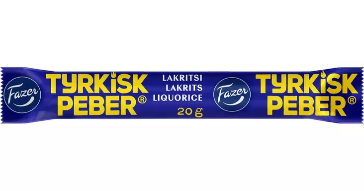 FAZER TYRKISK PEBER LAKRITSIPATUKKA 20G - Makeispussit, -patukat ja tikkarit - 6411401061066 - 1