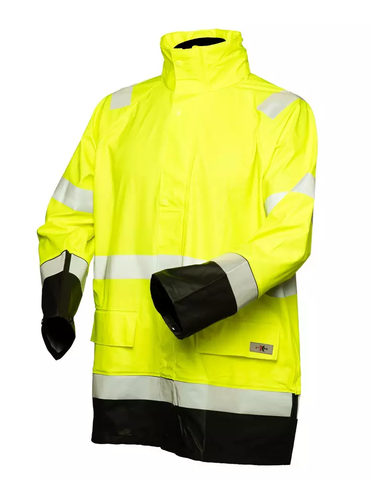 Huomiovärinen sadeasusetti kelta/musta - 4308 - Työvaatteet - 6418326430816 - 1