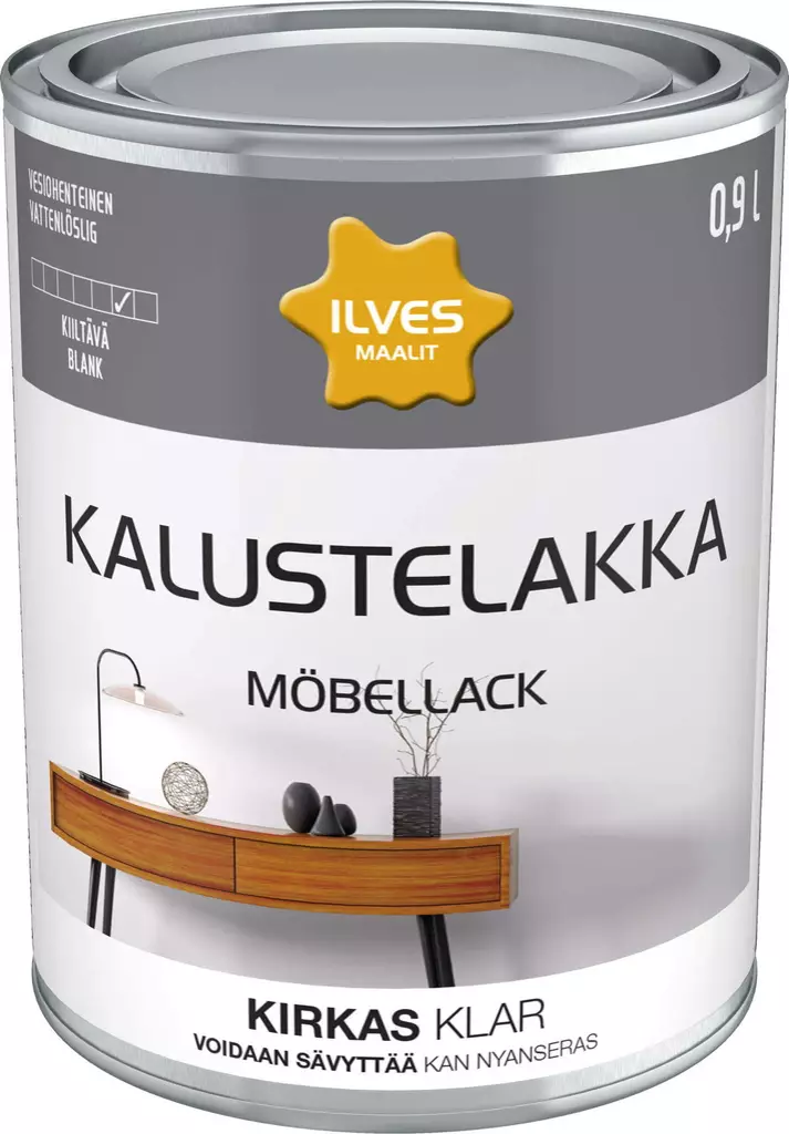 ILVES KALUSTELAKKA KIILTÄVÄ 0,9L - Lakat - 6430026950746 - 1