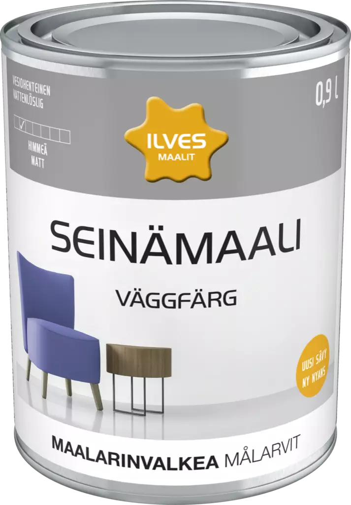 ILVES SEINÄMAALI MAALARINVALK. 0,9 - Sisämaalit - 6430026950036 - 1