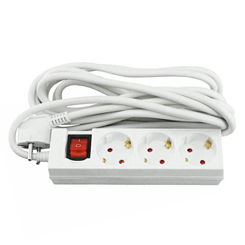 Jatkojohto 3-os. maadoitettu 0,5 m kytki - Jatkojohdot - 6438140263056 - 1