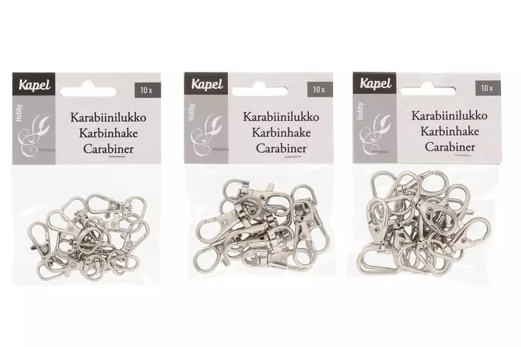 Kapel Karabiinilukko mix 10 kpl - Tee-se-itse DIY - 6410413222366 - 1