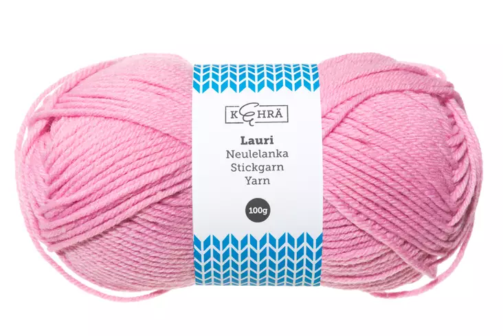 Kehrä Lauri Neulelanka vaaleanpunainen 100 g - Neulelangat ja virkkuulangat - 6410412855626 - 1