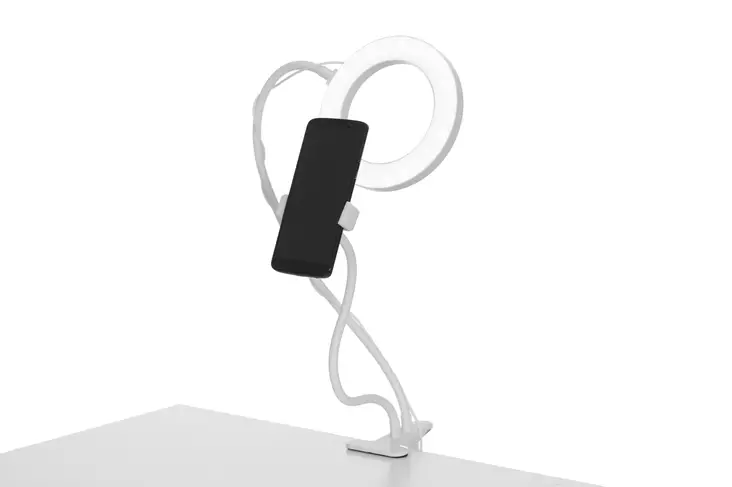 LED-selfie-rengasvalo puhelinpidikeellä 16 cm - Koristevalot - 6410416066806 - 1