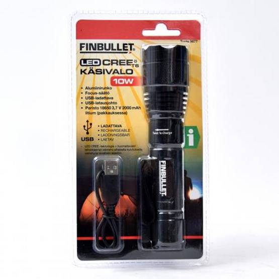 LED KÄSIVALO CREE T6 USB-LATAUS - Taskulamput - 6438152098776 - 1