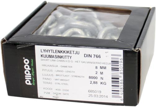 Lyhytlenkkiketju 8mm x 2m - Sidontaliinat ja ketjut - 6408586850196 - 1