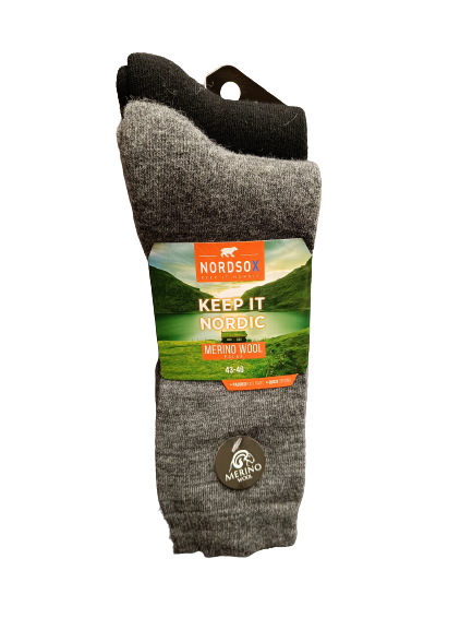 Merinovillasukat 2 paria 43-46 - Miesten sukat - 6438159996976 - 1