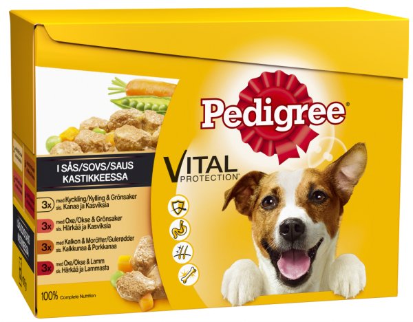 PEDIGREE KASTIKELAJITELMA 12 X 100g - Koiran märkäruoat - 5900951134876 - 1