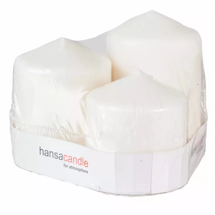 PÖYTÄKYNTTILÄ 3 kpl/pkt VALKOINEN - Pöytäkynttilät ja tuoksukynttilät - 4740302711896 - 1