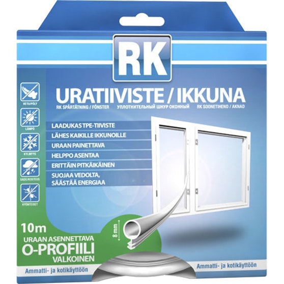 RK Uratiiviste ikkuna TPE valkoinen 8 mm 10 m - Ikkunatiivisteet ja ovitiivisteet - 6418091340006 - 1