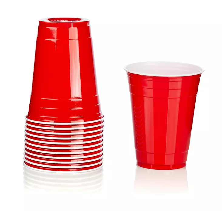 Rosa Punainen muovimuki 0,473 L 12 kpl - Kertakäyttöastiat ja -välineet - 6430010040606 - 1