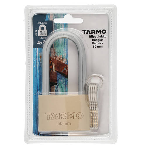 TARMO RIIPPULUKKO MESSINKI PITKÄ 60 mm - Riippulukot - 6410413170186 - 1