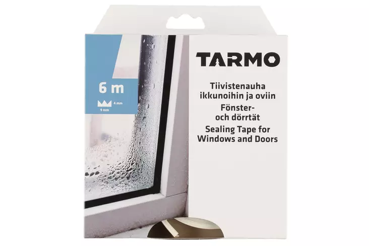 Tarmo Ikkunatiiviste E-profiili valkoinen 6 m - Ikkunatiivisteet ja ovitiivisteet - 6410412062536 - 1