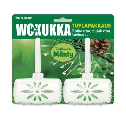 WC-Kukka 2x50g Mänty tuplapakkaus wc-raikastin - WC:n puhdistus ja putkenavaajat - 7310619186006 - 1
