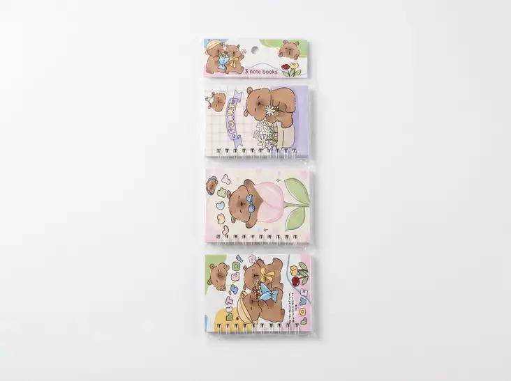 Capybara muistikirja 3kpl A7 - Muistilehtiöt ja -kirjat - 6438506023386 - 1