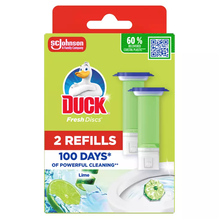 Duck Fresh Discs 2x36ml Lime täyttö - WC:n puhdistus ja putkenavaajat - 5000204435436 - 1