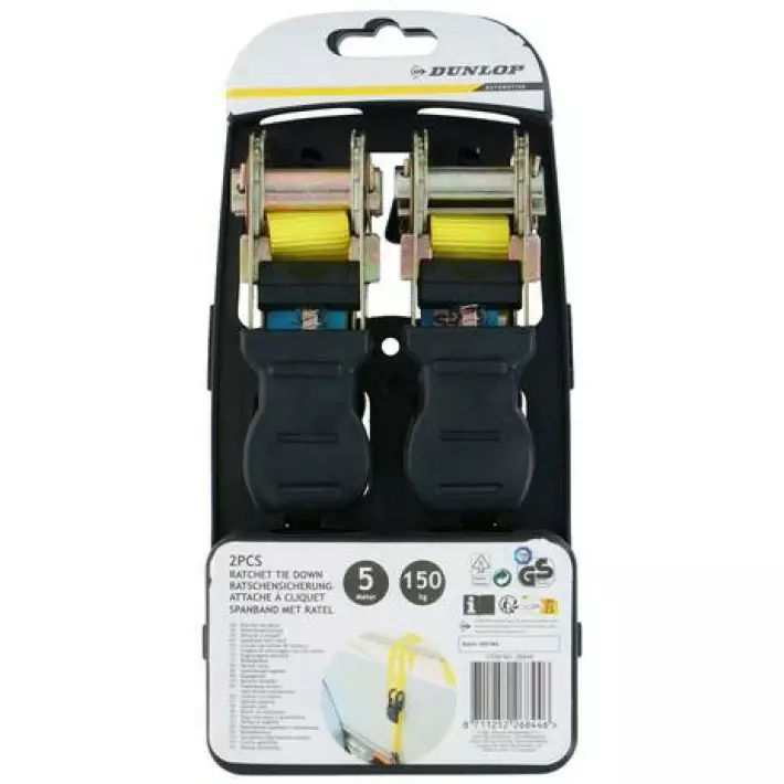 Dunlop Räikkäkiinnityshihna 2 kpl 5 m - Kuormaliinat - 8711252268446 - 1