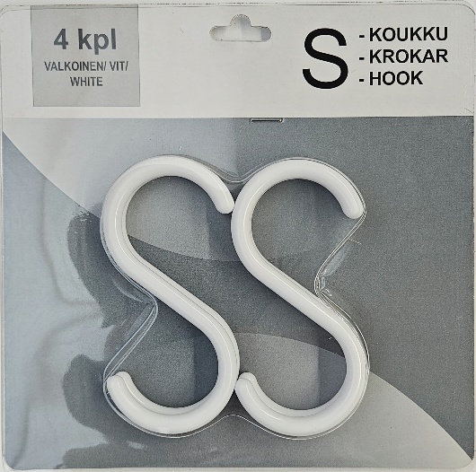 ESKO S-KOUKUT 4 KPL MUOVI - Ripustuskoukut - 6438159918206 - 1