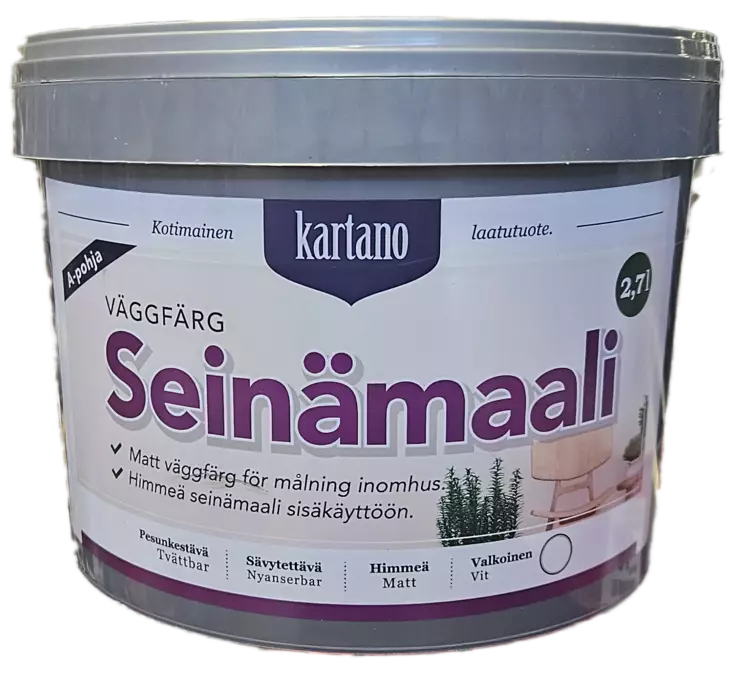 Kartano seinämaali 2,7l valkoinen - Sisämaalit - 6438168104386 - 1