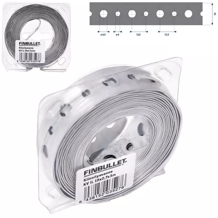 KIINNITYSVANNE 3M 19X0,7 6,5mm - Asennusnauhat - 6438152035276 - 1