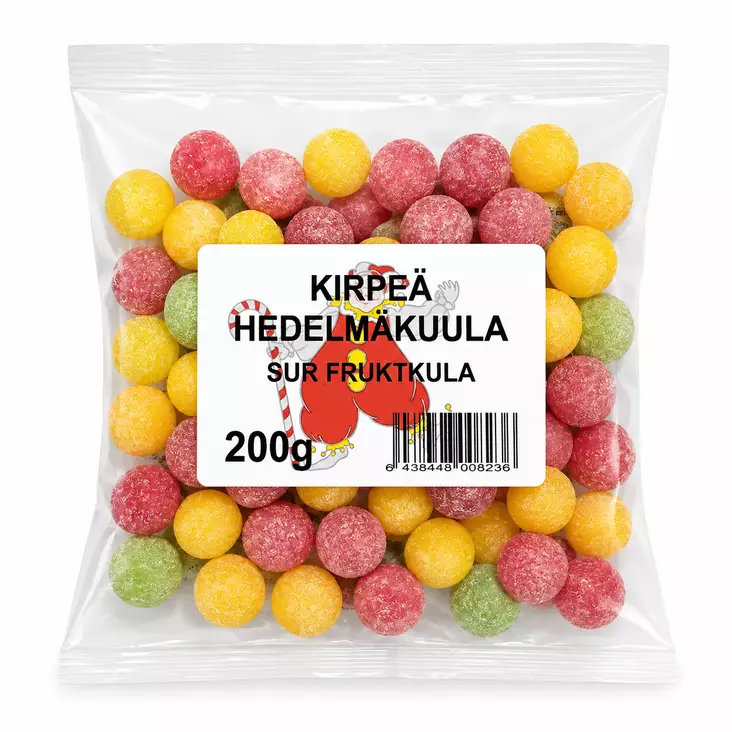 Kirpeä Hedelmäkuula 200g - Makeispussit, -patukat ja tikkarit - 6438448008236 - 1