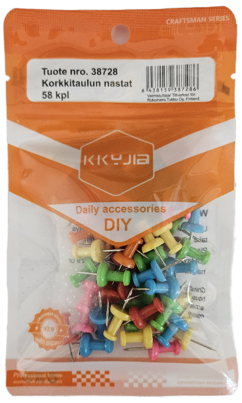 KORKKITAULUN VÄRIKKÄÄT NASTAT 58KPL - Nastat - 6438159387286 - 1