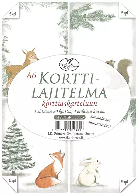 Korttilajitelma A6 Talvi luonto 20ark - Joulukorttiaskartelu - 6417715041206 - 1