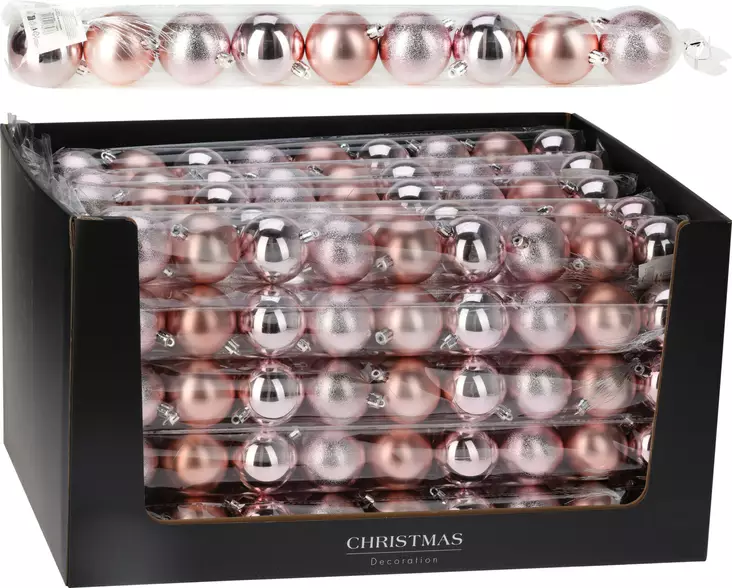 Kuusenpallot 6 cm pinkki - Joulukuusen koristeet - 8721037136976 - 1