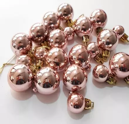 KUUSENPALLOT 6 cm RUUSUKULTA - Joulukuusen koristeet - 6438159952156 - 1