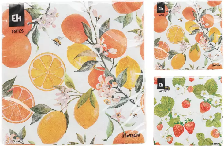 Lautasliina 33 x 33 cm Marjat - Lautasliinat - 8721037422796 - 1