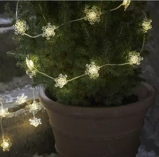 LED Lumihiutale -valosarja 20LED paristo - Valokoristeet - 6438506002596 - 1