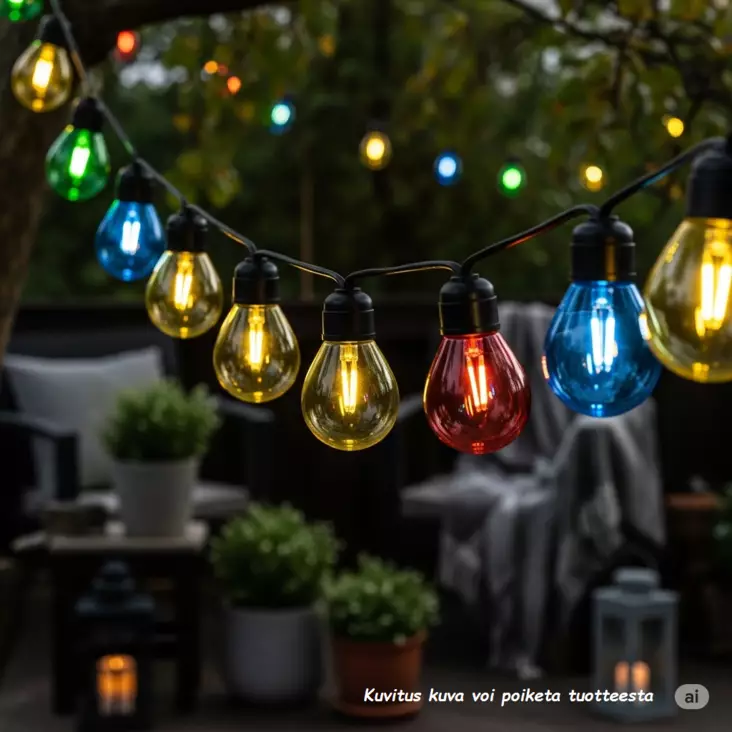 LED PARTYVALOSARJA 10 LED monivärinen - Ulkovalosarjat - 6438506002886 - 1